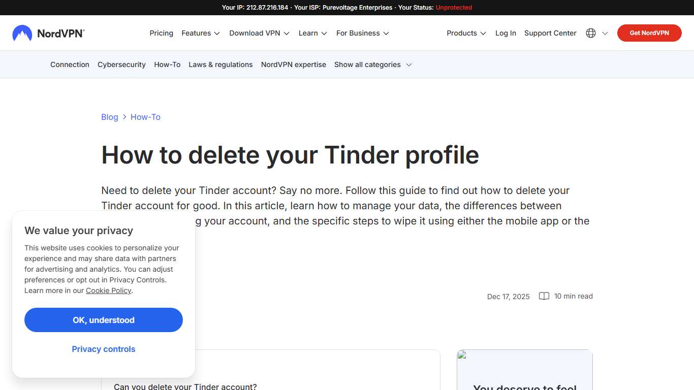 How to delete your Tinder account in 2026 NordVPN